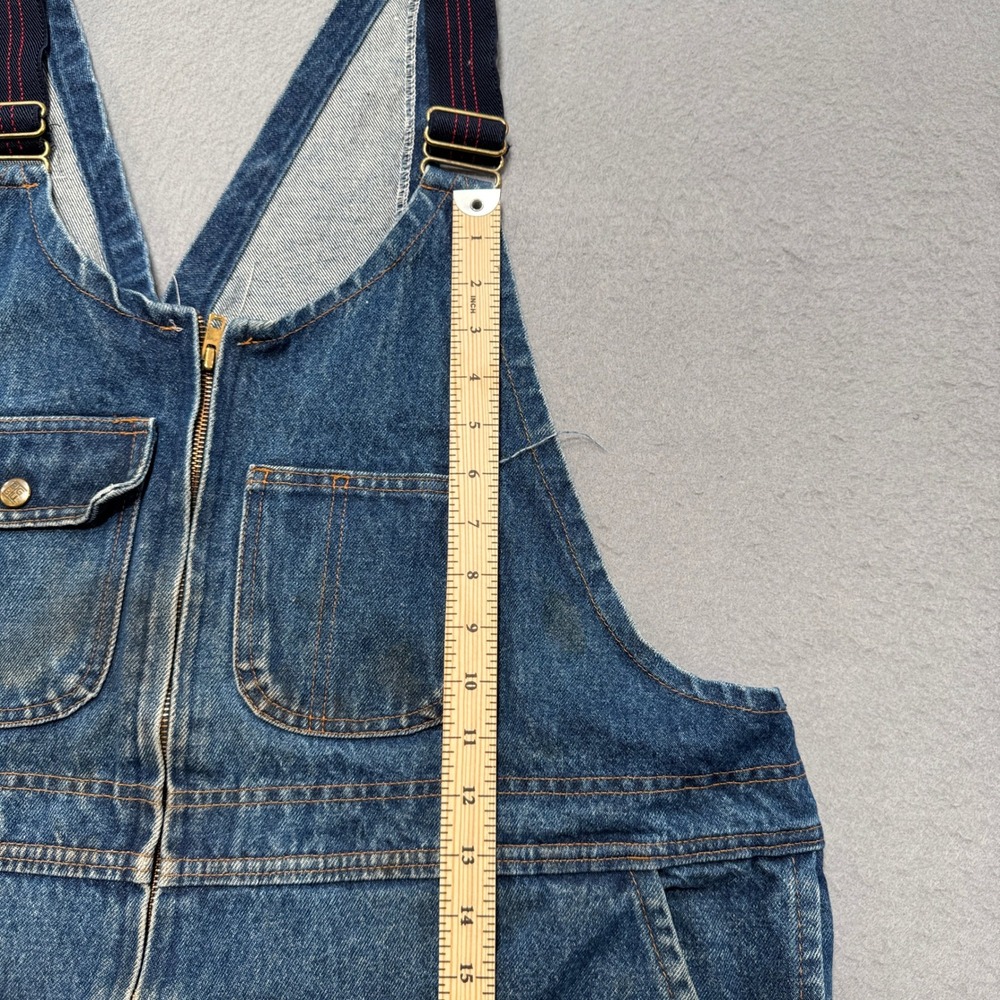Big Bill Denim Bib Overalls Men's 48 Blue Distressed Workwear Dungarees Canada - Picture 9 of 13